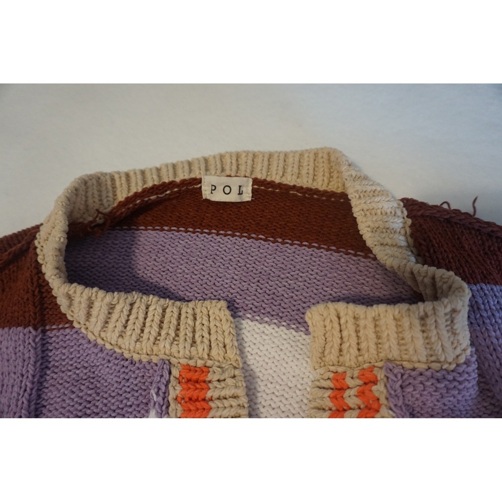 POL Patchwork Granny Square Crochet Cardigan Sweater Womens Medium YST336 Multi - Picture 4 of 12